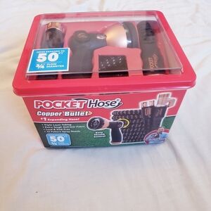 50' Pocket Hose Copper Bullet Expandable Hose with Spray Nozzle